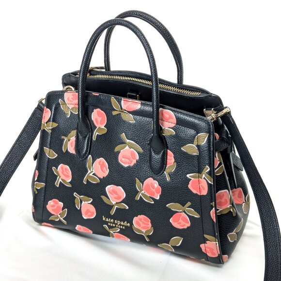 KATE SPADE New York Knott Ditsy Rose Leather Satchel Crossbody - Picture 16 of 16